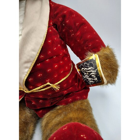 Applause Teddy Bear Red Evening Robe Slippers Vintage 1986 23 Inches Soft Plush - Picture 11 of 16